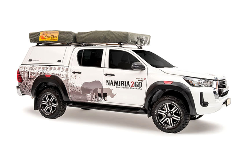 Toyota Hilux with Budget camping equipment, rental car, Namibia