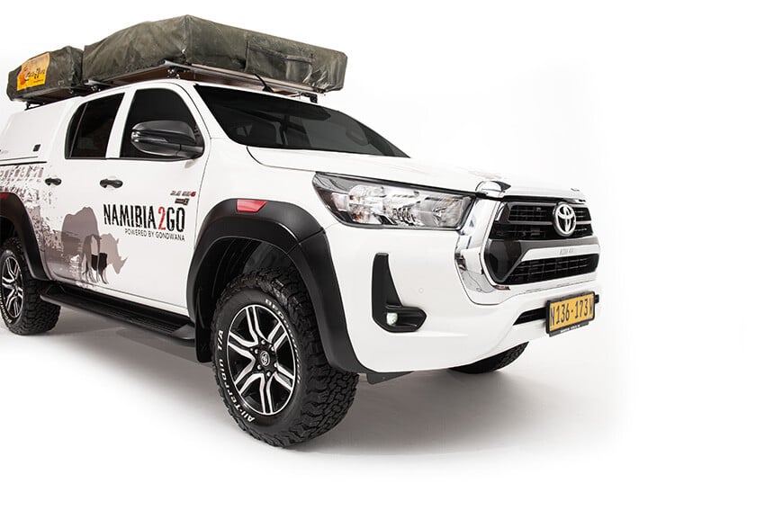 Toyota Hilux with camping equipment, rental car, Namibia