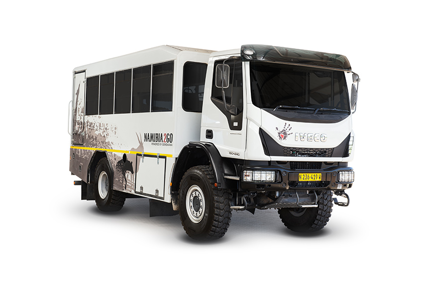 4×4 Iveco Eurocargo, passenger bus, rental vehicle, Namibia