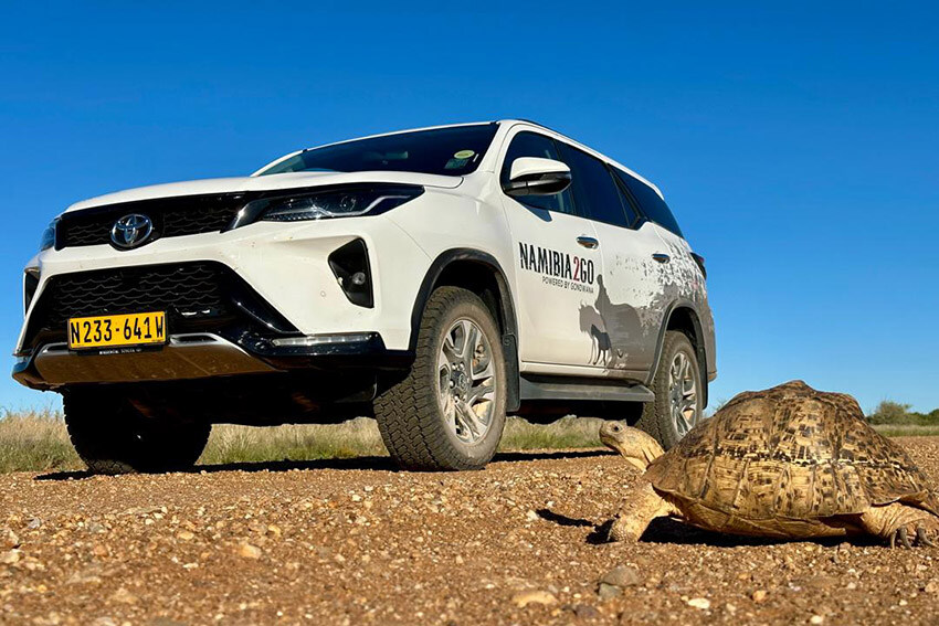 Toyota Fortuner, rental car, Tortoise, Namibia