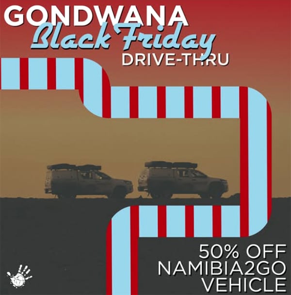 Black Friday 50% off Namibia2Go rentals