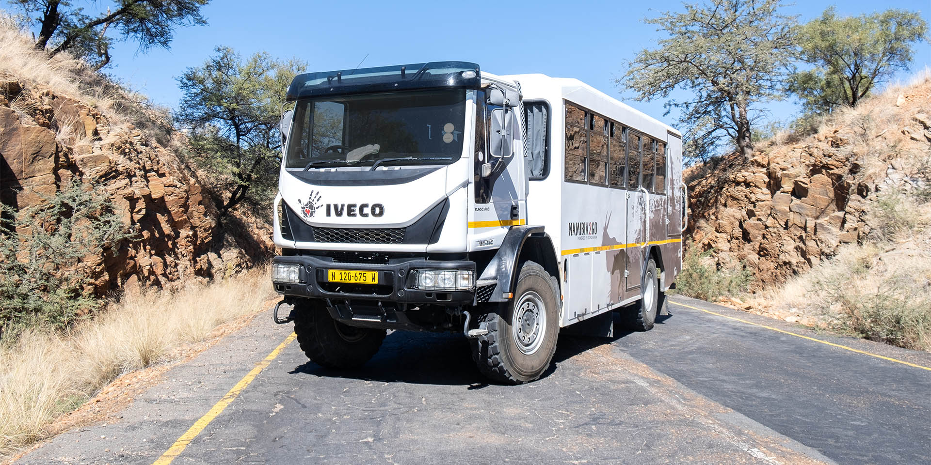 4x4 Iveco Eurocargo driving in Namibia
