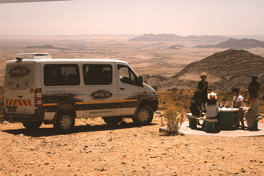 4x4 Midi bus, rental car, Namibia, some passengers, great view