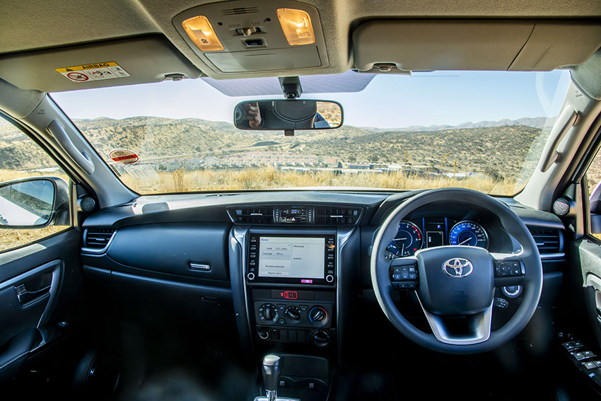 Toyota Fortuner rental car in Namibia, dashboard
