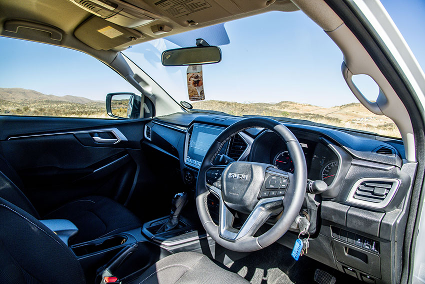 Isuzu D-Max, steering wheel, rental car, Namibia